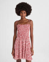 Tie Shoulder Mini Dress in Floral AMANDA FLORAL RED