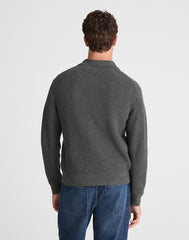 Shaker-Stitch Sweater Polo CHARCOAL GREY