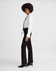 The Longline Straight Pant in Velvet JET BLACK