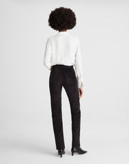 The Longline Straight Pant in Velvet JET BLACK