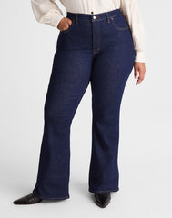 The Plus Stretch Flare Jean in Rinse Wash RINSE WASH