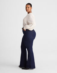 The Plus Stretch Flare Jean in Rinse Wash RINSE WASH
