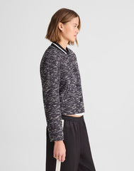 Raglan Bomber Jacket in Tweed NAVY WHITE MULTI