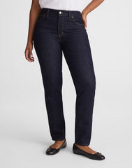 The Curvy Jules Slim-Straight Jean in Rinse Wash RINSE WASH