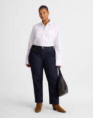 The Plus Jules Slim-Straight Jean in Rinse Wash RINSE WASH