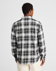 Lightweight Flannel Button-Up Shirt ALMOST BLACK