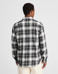 Lightweight Flannel Button-Up Shirt ALMOST BLACK