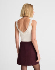 Mini Skirt in Tweed DARK POMEGRANATE