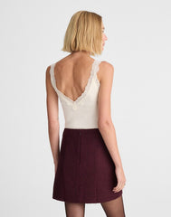 Mini Skirt in Tweed DARK POMEGRANATE