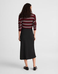 Drawstring Midi Skirt JET BLACK