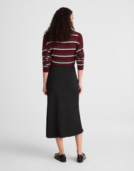 Drawstring Midi Skirt JET BLACK