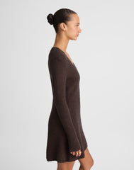 Scoopneck Sweater Mini Dress MOLASSES