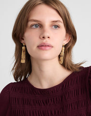 Semiprecious Chain-Link Tassel Earrings ANTIQUE GOLD