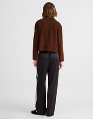 The Easy Pull-On Track Pant in Satin JET BLACK