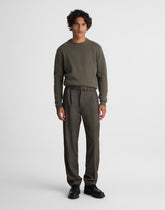 Belted Double-Pleat Trousers in Wool Blend SOOT