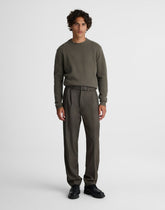 Belted Double-Pleat Trousers in Wool Blend SOOT