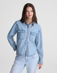 Airy Denim Relaxed Shirt-Jacket FADED HORIZON WASH