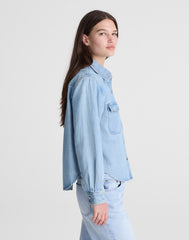 Airy Denim Relaxed Shirt-Jacket FADED HORIZON WASH