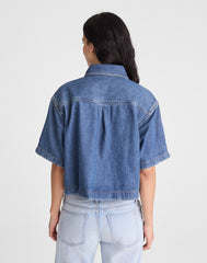 Airy Denim Boxy-Crop Shirt PICKETT WASH