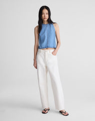 Airy Denim Halter Shell Top CLEAN SOFT SKY