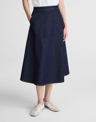 Denim Circle Midi Skirt RINSE WASH