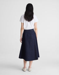 Denim Circle Midi Skirt RINSE WASH