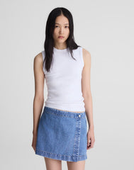 Denim Wrap Mini Skort MIDVALE WASH