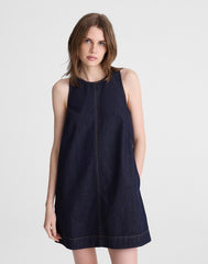 Denim Mini Shift Dress RINSE WASH