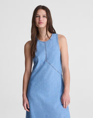 Seamed Maxi Dress in Airy Denim CLEAN SOFT SKY