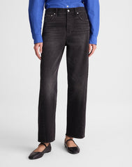 Pieced Barrel-Leg Jeans ASHEN BLACK WASH