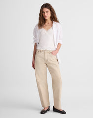 Pieced Barrel-Leg Jeans FADED KHAKI