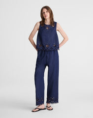 Denim Embroidered Shell Top MARFIELD WASH