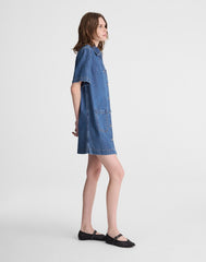 Airy Denim Boxy Mini Shirtdress PICKETT WASH