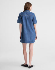 Airy Denim Boxy Mini Shirtdress PICKETT WASH