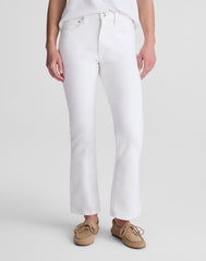 The Flare Crop Jean in Super Stretch Denim TILE WHITE