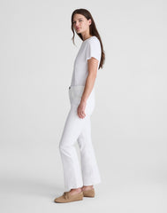 The Flare Crop Jean in Super Stretch Denim TILE WHITE