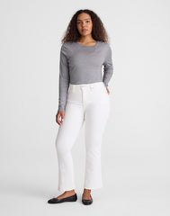 The Curvy Flare Crop Jean in Super Stretch Denim TILE WHITE
