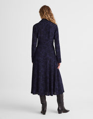 Smocked Midi Shirtdress ALEXIS FLORAL NAVY