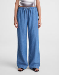Pull-On Jeans in Cotton-Linen Denim IRVING WASH