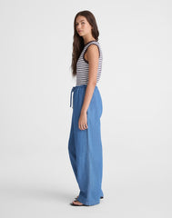 Pull-On Jeans in Cotton-Linen Denim IRVING WASH