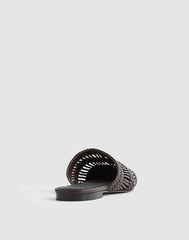 The Mylie Glove Mule in Woven Leather COFFEE BEAN