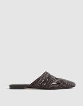 The Mylie Glove Mule in Woven Leather COFFEE BEAN