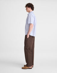 Pleated Chino Pants in Uniform Twill CHOCOLATE