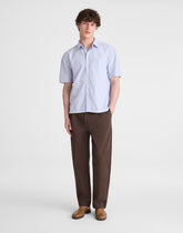 Pleated Chino Pants in Uniform Twill CHOCOLATE