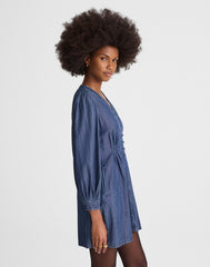 Denim Button-Front Mini Dress ANNANDALE WASH