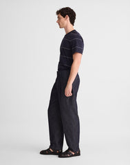 Denim Double-Pleated Trousers INDIGO