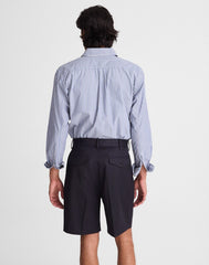 Double-Pleated Shorts in Herringbone Wool Blend HERRINGBONE