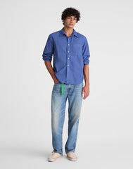 Button-Up Shirt in Crisp Poplin NICE BLUE