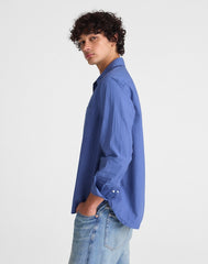 Button-Up Shirt in Crisp Poplin NICE BLUE