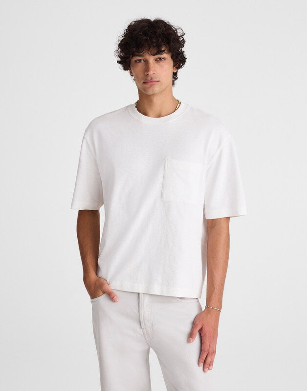 Boxy Pocket Tee in Weekend Slub SOFT WHITE